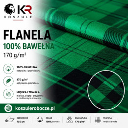 Flanela 100% bawełna 170 g/m² zielona Bragio– tkanina na metry