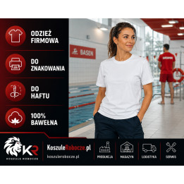 T-shirt biały 150 g/m² – 100% bawełna