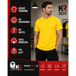 T-shirt żółty 150 g/m² – 100% bawełna