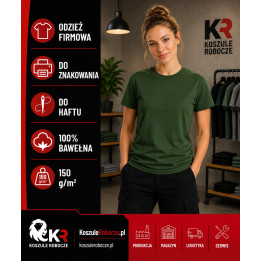 T-shirt zielony 150 g/m² – 100% bawełna