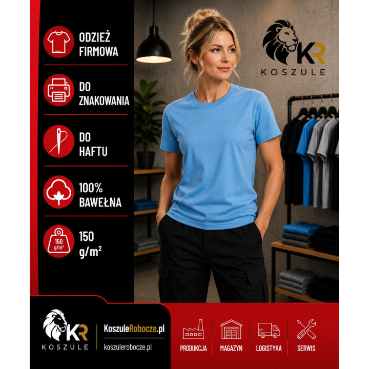 T-shirt Azzure 150 g/m² – 100% bawełna