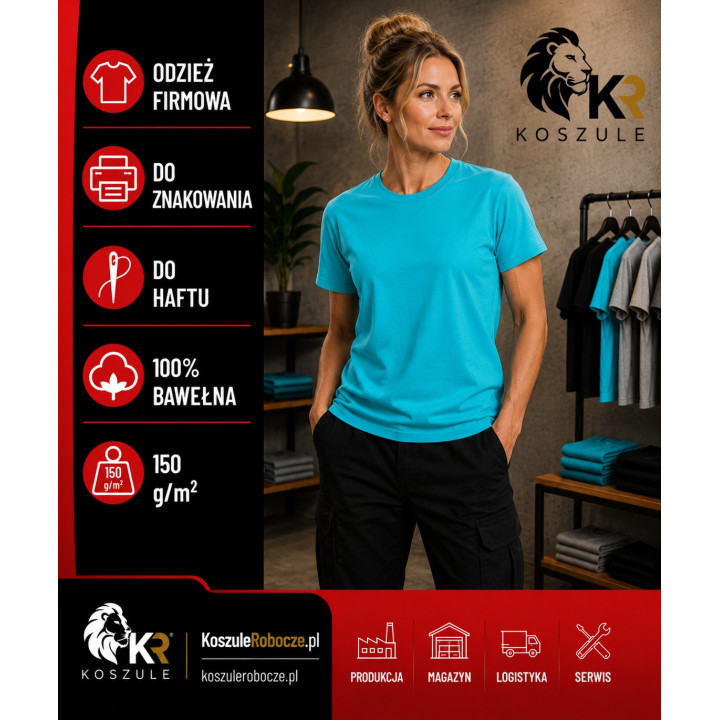T-shirt Turkus 150 g/m² – 100% bawełna