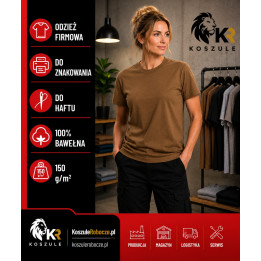 T-shirt khaki 150 g/m² z 100% bawełny