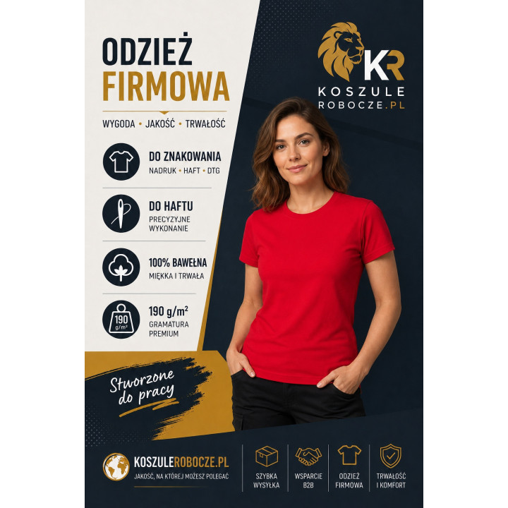 T-shirt premium 190 g/m² czerwony