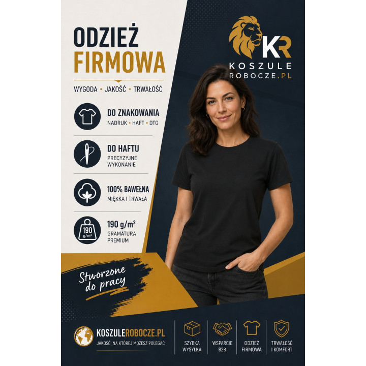 T-SHIRT PREMIUM 190 g/m²-czarny
