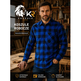 Koszula robocza niebiesko czarna