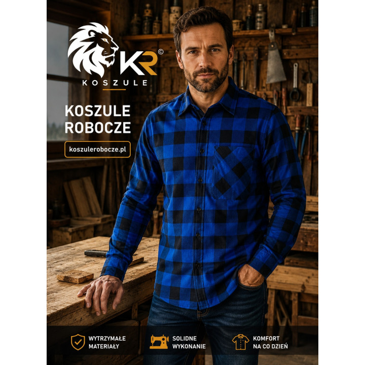 Koszula robocza niebiesko czarna