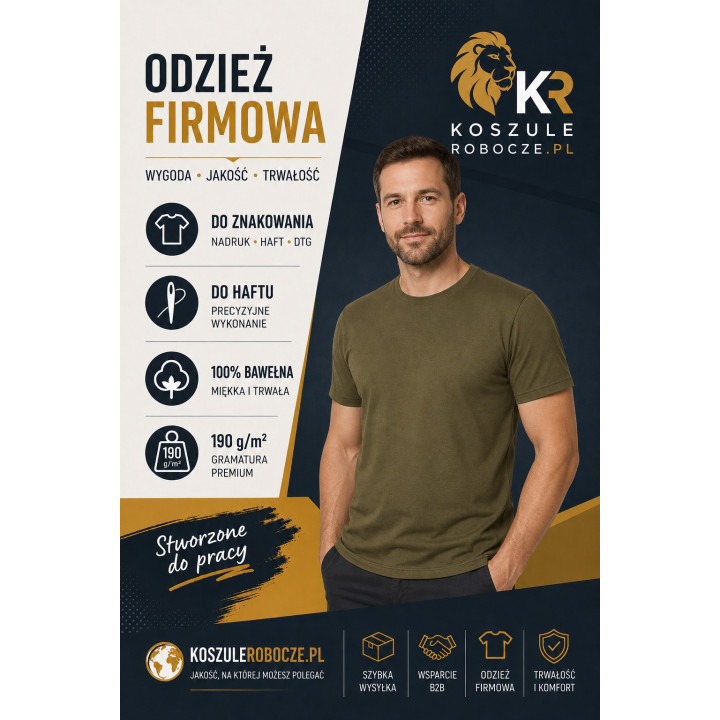 T-SHIRT PREMIUM 190 g/m²-Khaki