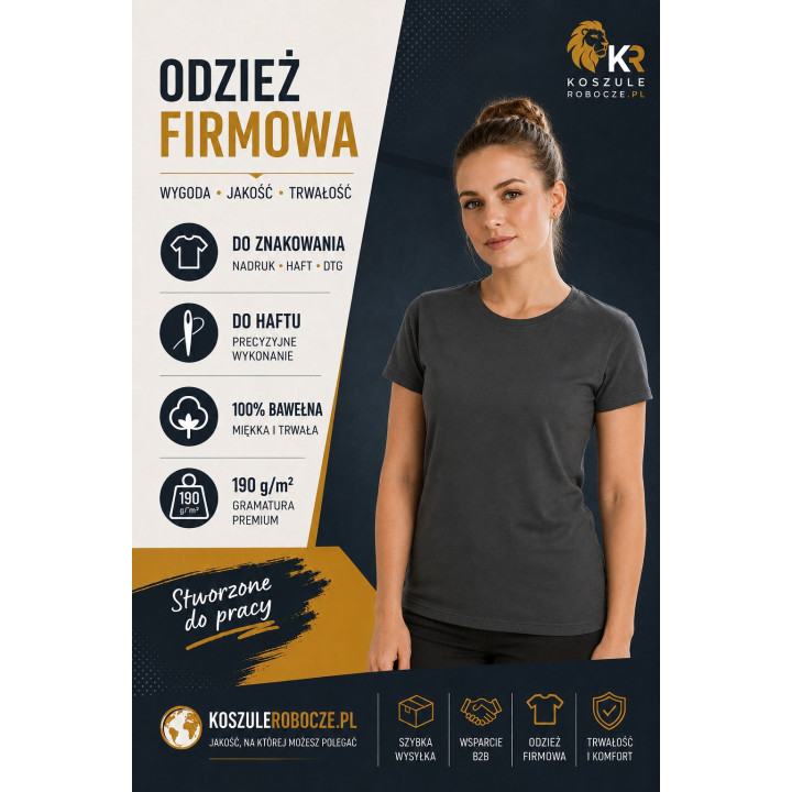 T-SHIRT PREMIUM 190 g/m²-Grafit
