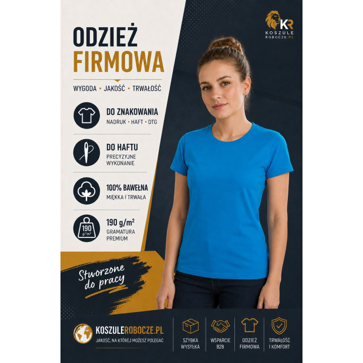 T-SHIRT PREMIUM 190 g/m²-Aqua