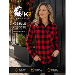 Koszula flanelowa czerwona robocza bawełniana 170 g/m²