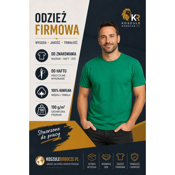 T-SHIRT PREMIUM 190 g/m²-Kelly Green
