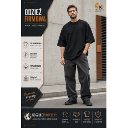 T-shirt 200 g/m² Over Size czarny