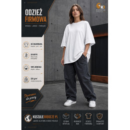 T-shirt 200 g/m² Oversize biały