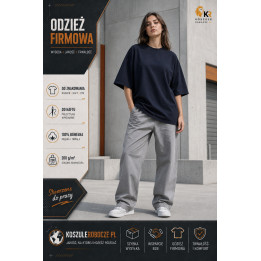 T-shirt oversize granatowy 200 g/m²