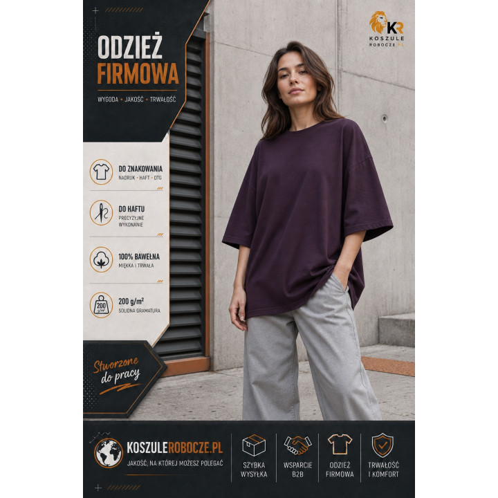 T-shirt 200 g/m² Over Size Future Dark