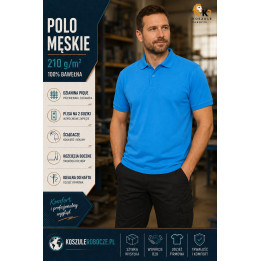 Koszulka polo męska Azzure 210 g/m² – 100% bawełna
