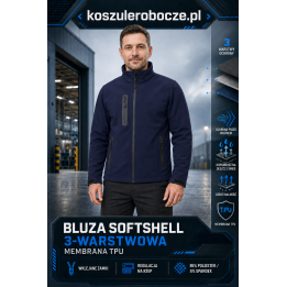 Bluza softshell 3-warstwowa z membraną TPU | KoszuleRobocze.pl