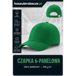 Czapka 6-panelowa bawełniana 290 g/m² | KoszuleRobocze.pl