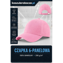 Czapka 6-panelowa bawełniana 290 g/m² | KoszuleRobocze.pl