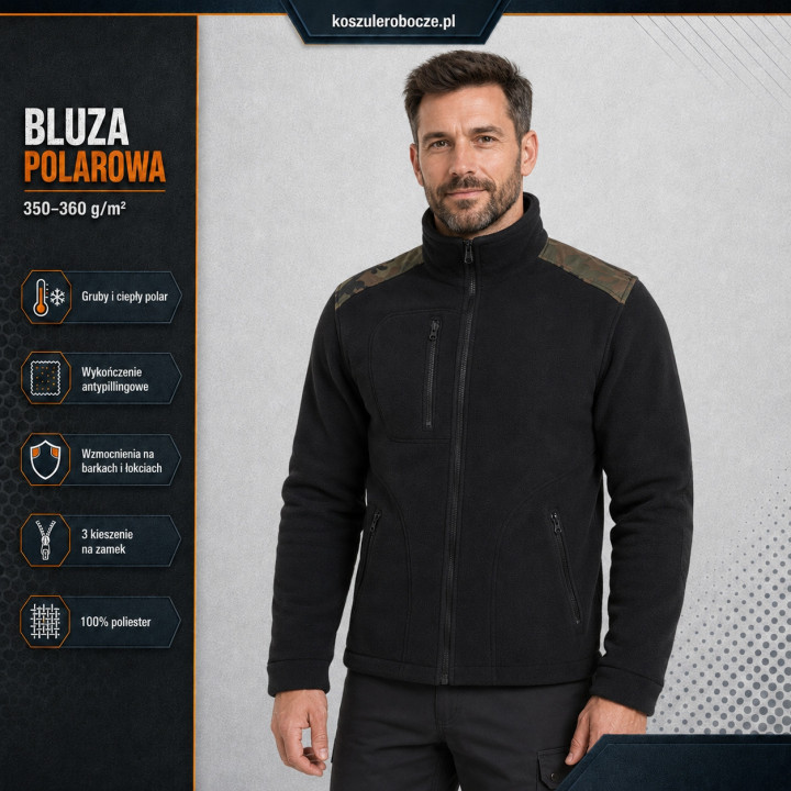 Bluza polarowa 350–360 g/m² ze wzmocnieniami