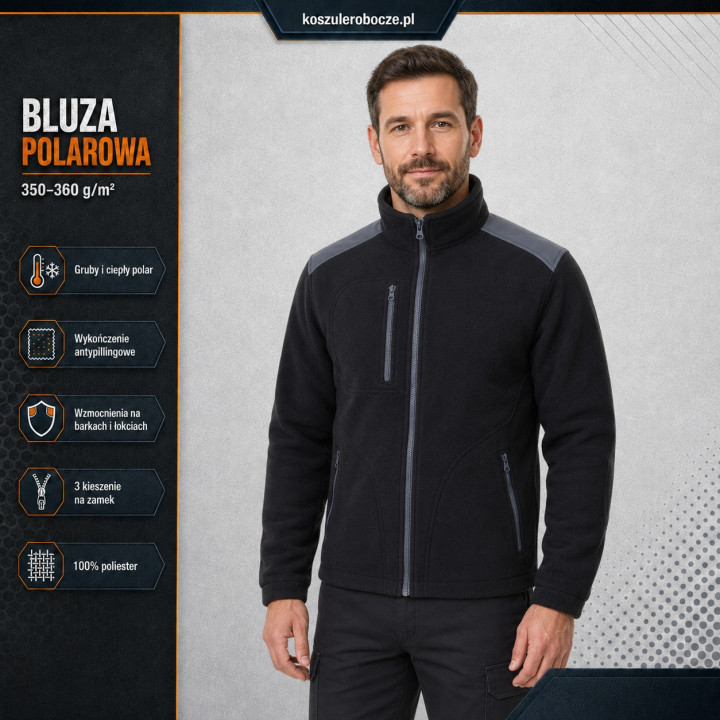 Bluza polarowa 350–360 g/m² ze wzmocnieniami