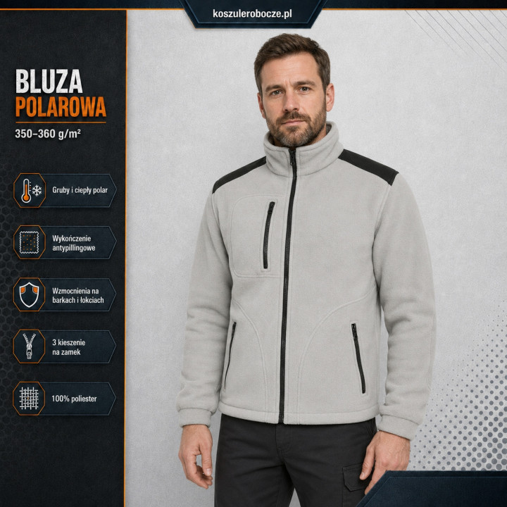 Bluza polarowa 350–360 g/m² ze wzmocnieniami