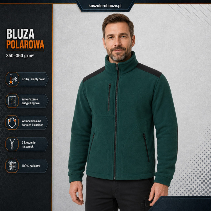 Bluza polarowa 350–360 g/m² ze wzmocnieniami