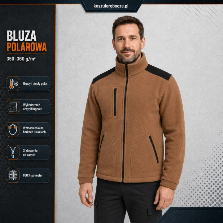 Bluza polarowa 350–360 g/m² ze wzmocnieniami