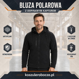 Bluza polarowa z kapturem 350–360 g/m²