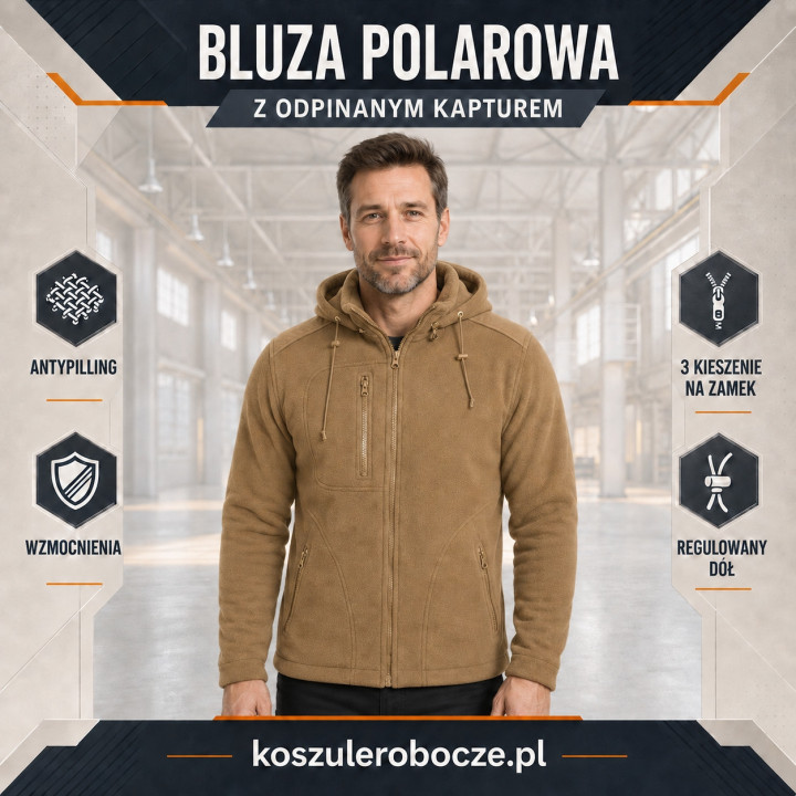 Bluza polarowa z kapturem 350–360 g/m²