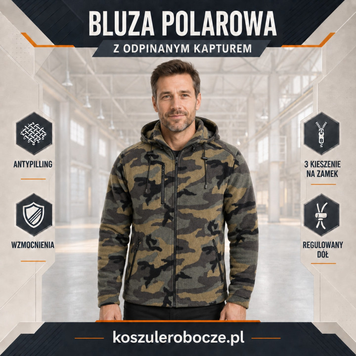 Bluza polarowa z kapturem 350–360 g/m²