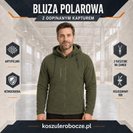Bluza polarowa z kapturem 350–360 g/m²