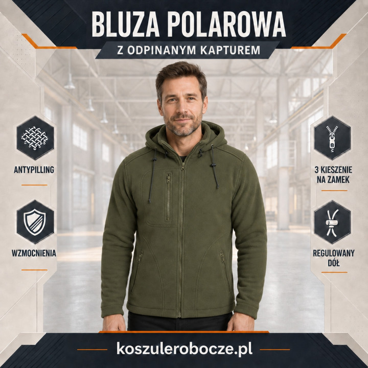 Bluza polarowa z kapturem 350–360 g/m²