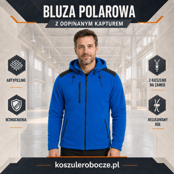 Bluza polarowa z kapturem 350–360 g/m²