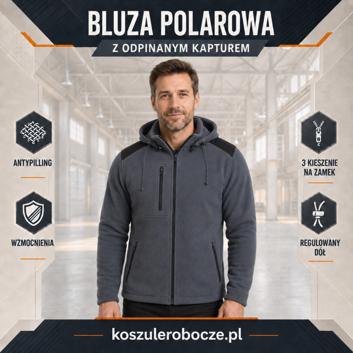 Bluza polarowa z kapturem 350–360 g/m²