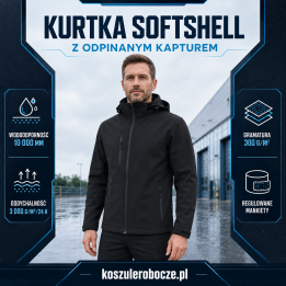 Kurtka softshell z kapturem 10 000 mm