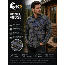 Koszula flanelowa szara 170 g/m² do pracy