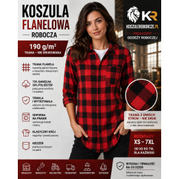 Koszula flanelowa robocza do prania przemysłowego 190 g/m²