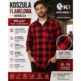Koszula tkana czerwono czarna